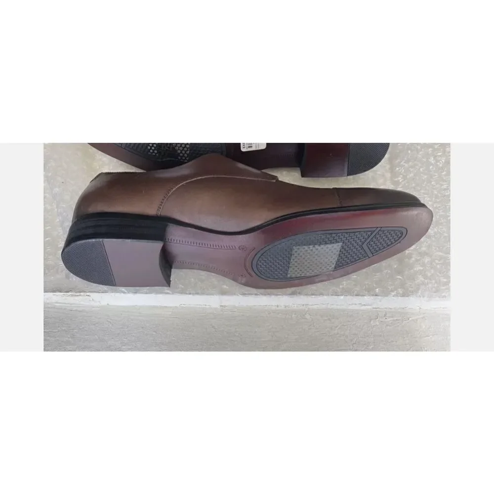 Men’s Express brown leather monk strap dress shoes sz 10 nwt